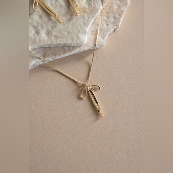 Boho bow necklace M983 - Picture 3 of 6